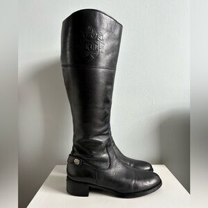 Etienne Aigner black leather riding boots 7
